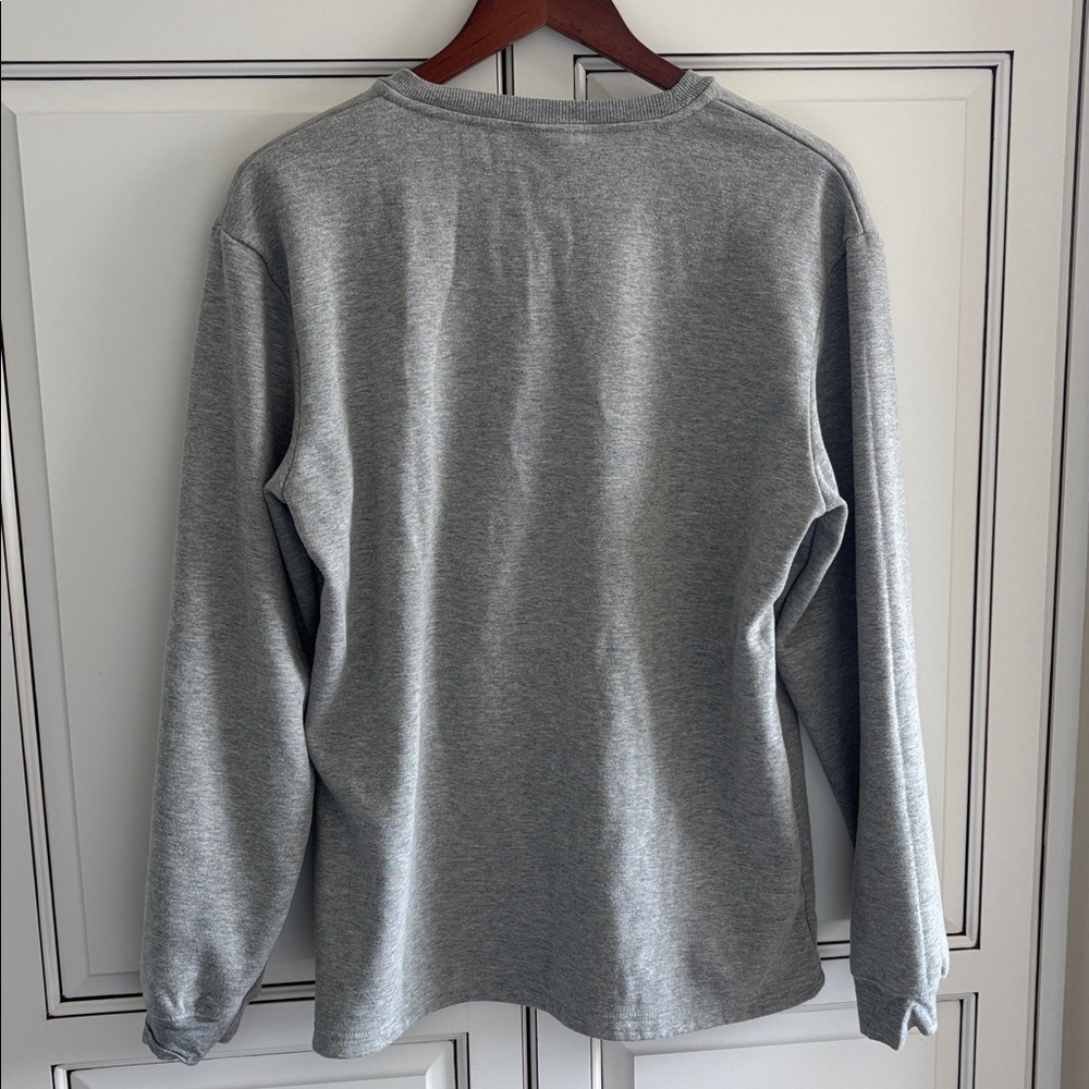 BAPE A Bathing Ape College Crew Sweatshirt Gray Soft Cozy‎ Fleece Mens Large - Picture 15 of 15